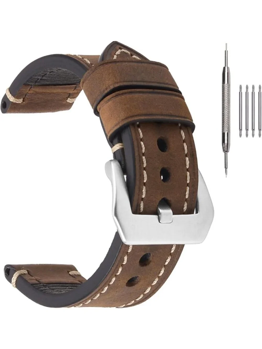 Vintage Thick Leather Watch Bands for Men | Crazy Horse & Oil Wax Style